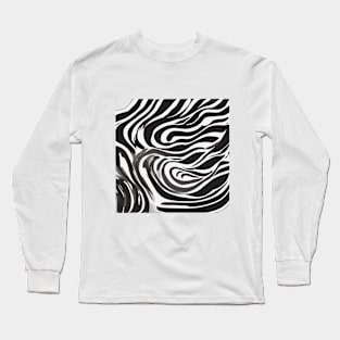 Abstract Zebra Swirls Monochrome Design No. 534 Long Sleeve T-Shirt